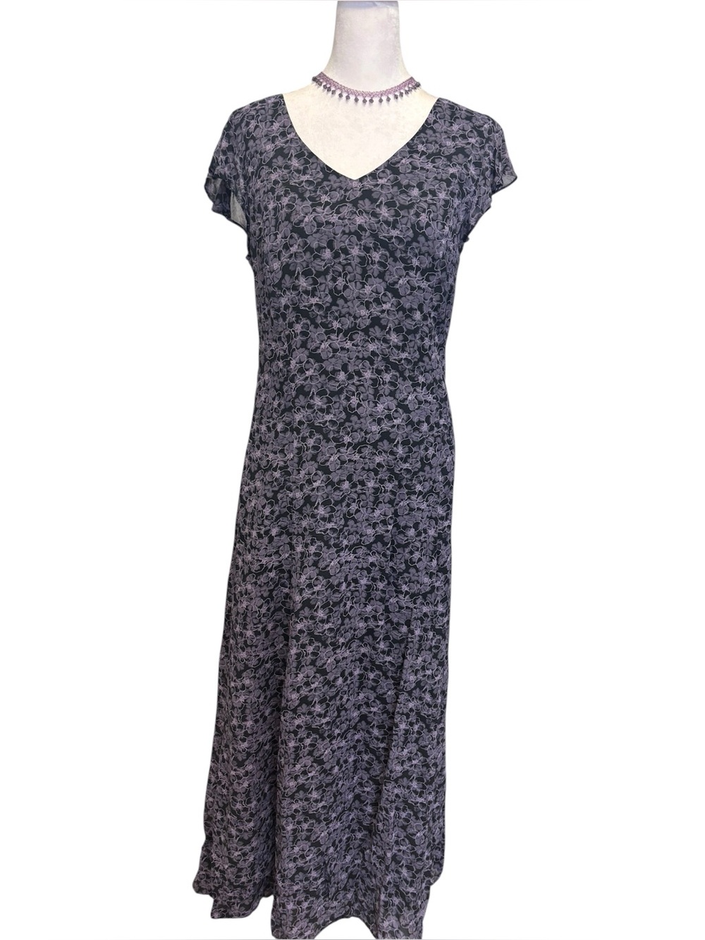 Laura Ashley Floral Purple Maxi Dress